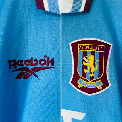 Aston Villa away football shirt 1997/98 Yorke Medium