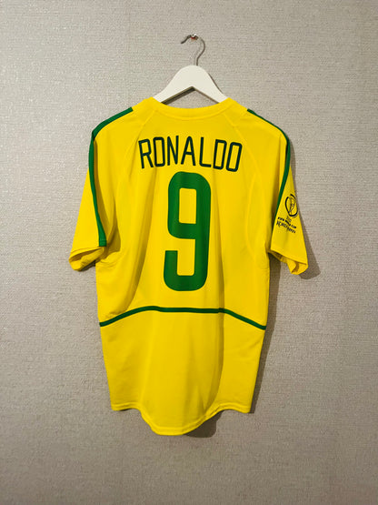 Brazil home football shirt            W/C 2002 R9 Medium
