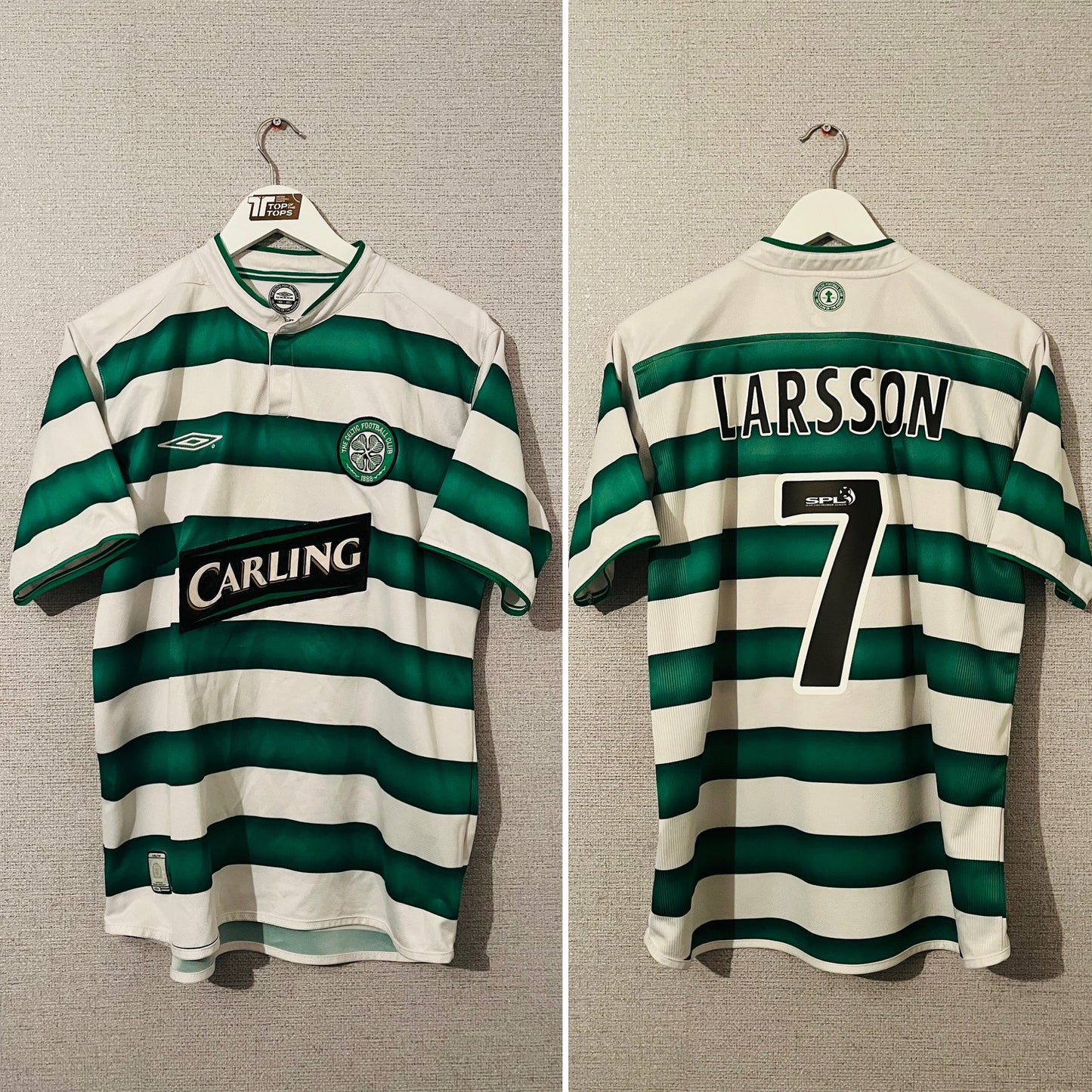 Glasgow Celtic home football shirt 2003/04 Larsson Medium