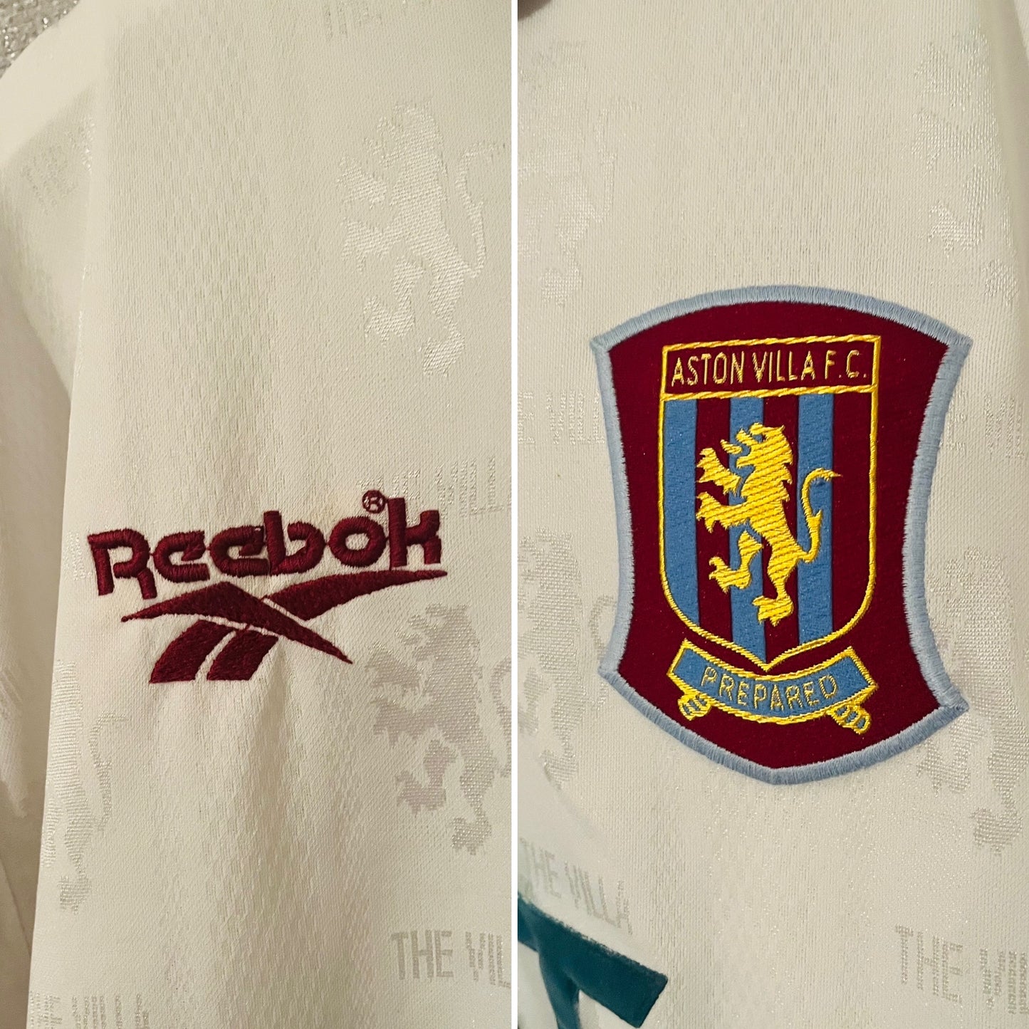 Aston Villa away football shirt 1997/98 Milosevic Large