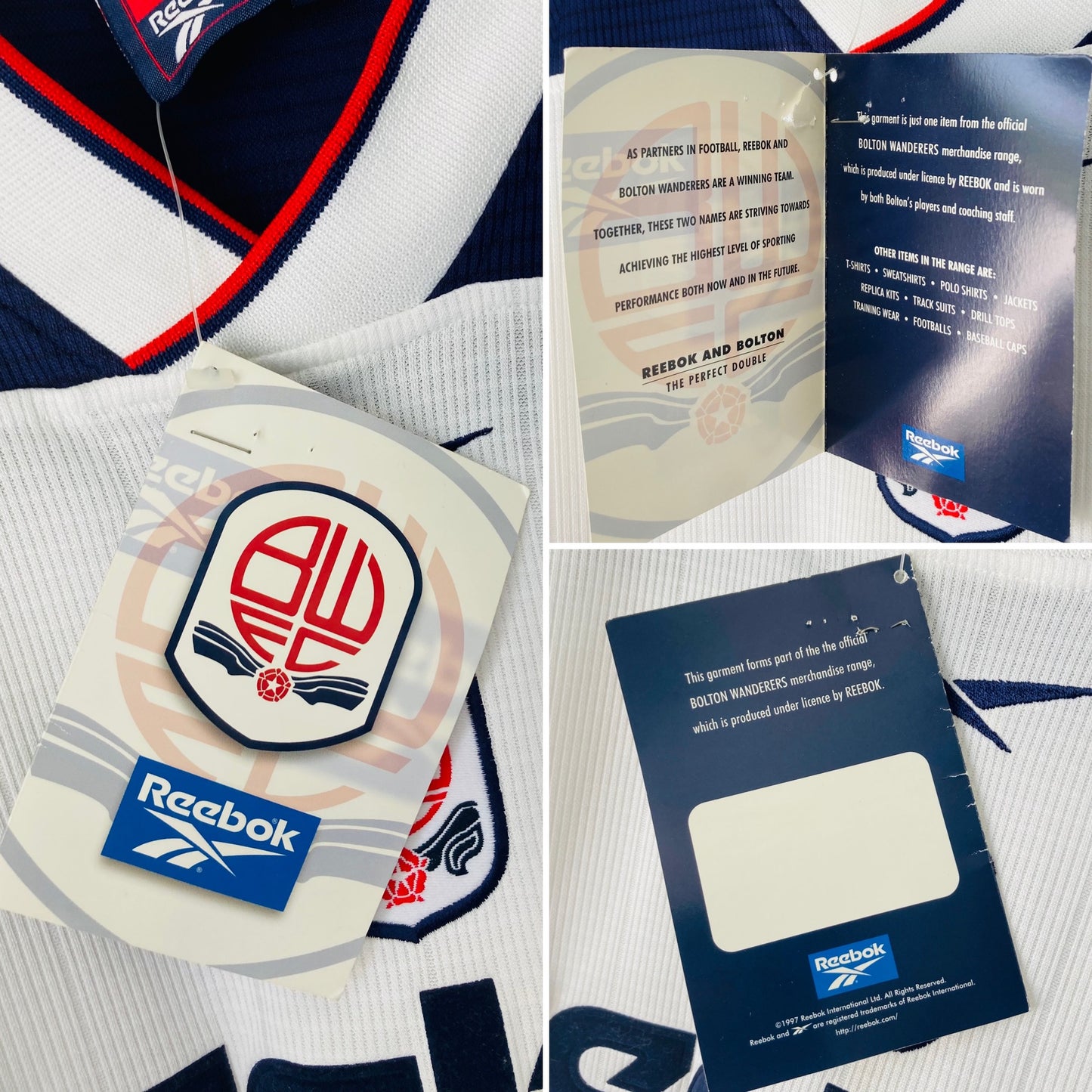 Bolton Wanderers home football shirt 1999/2001 Gudjohnsen BNWTs