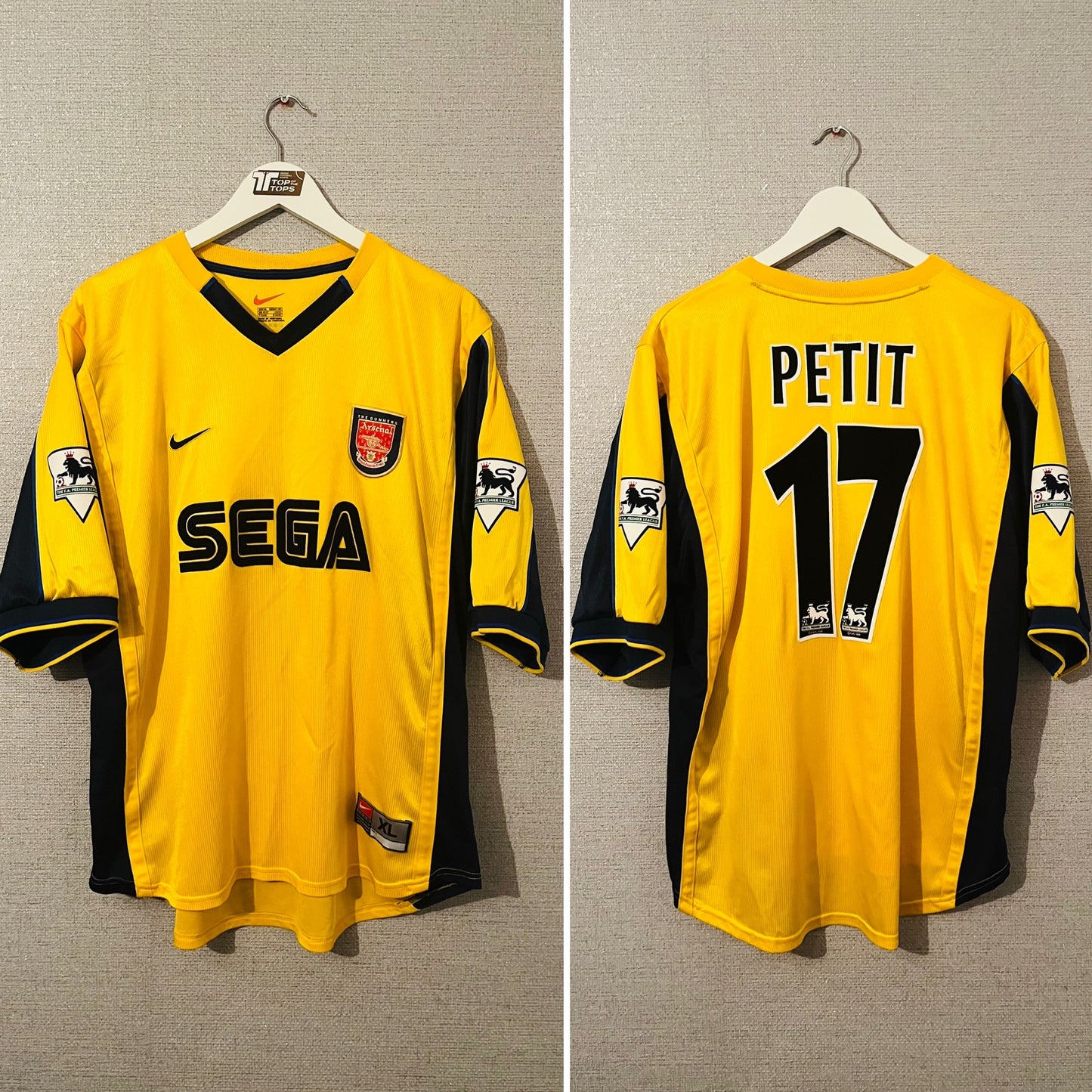 Arsenal away football shirt 1999/2000 Petit XL
