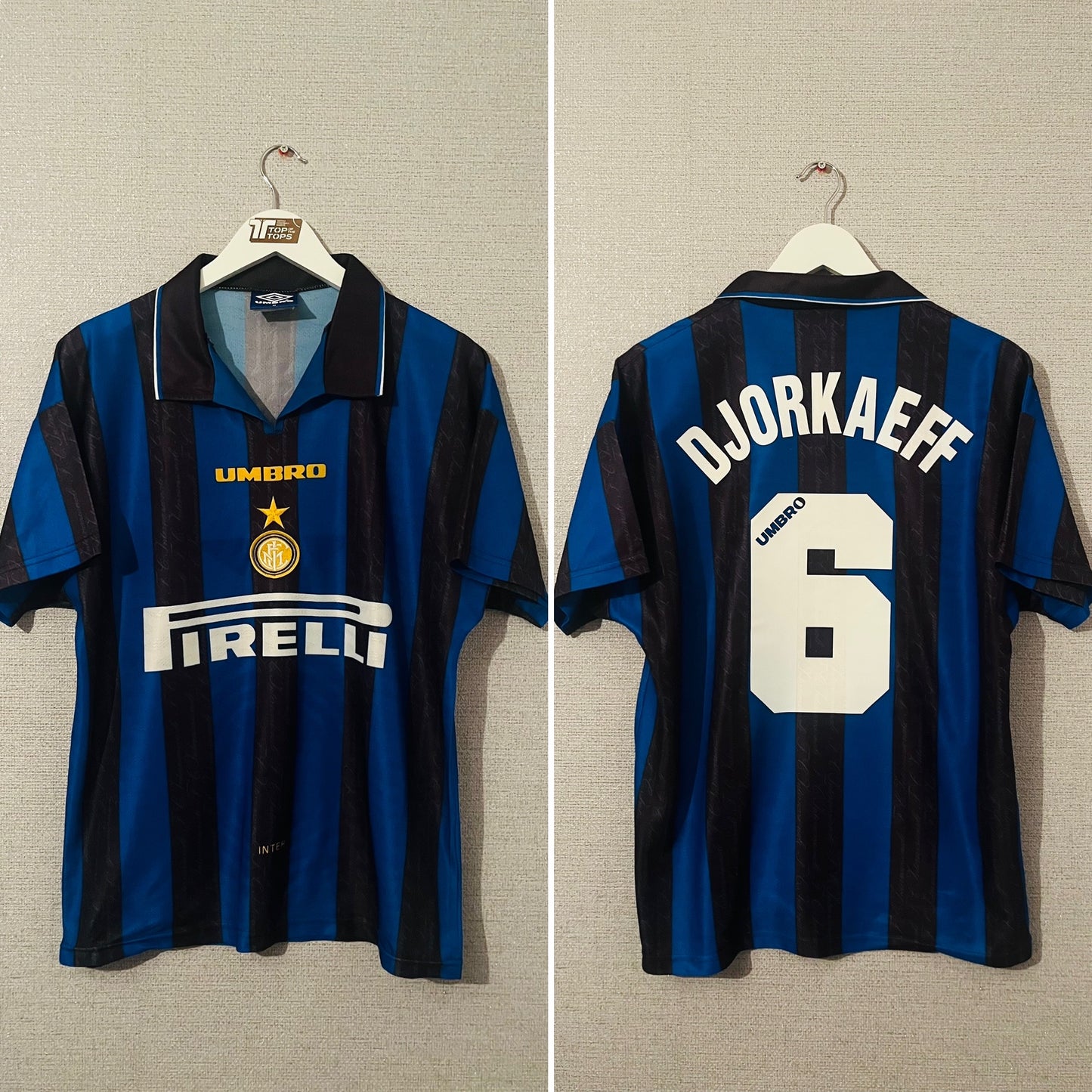 Inter Milan home football shirt 1996/97 Djorkaeff Medium