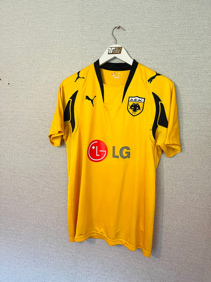 AEK Athens home football shirt 2007/08 Rivaldo Medium