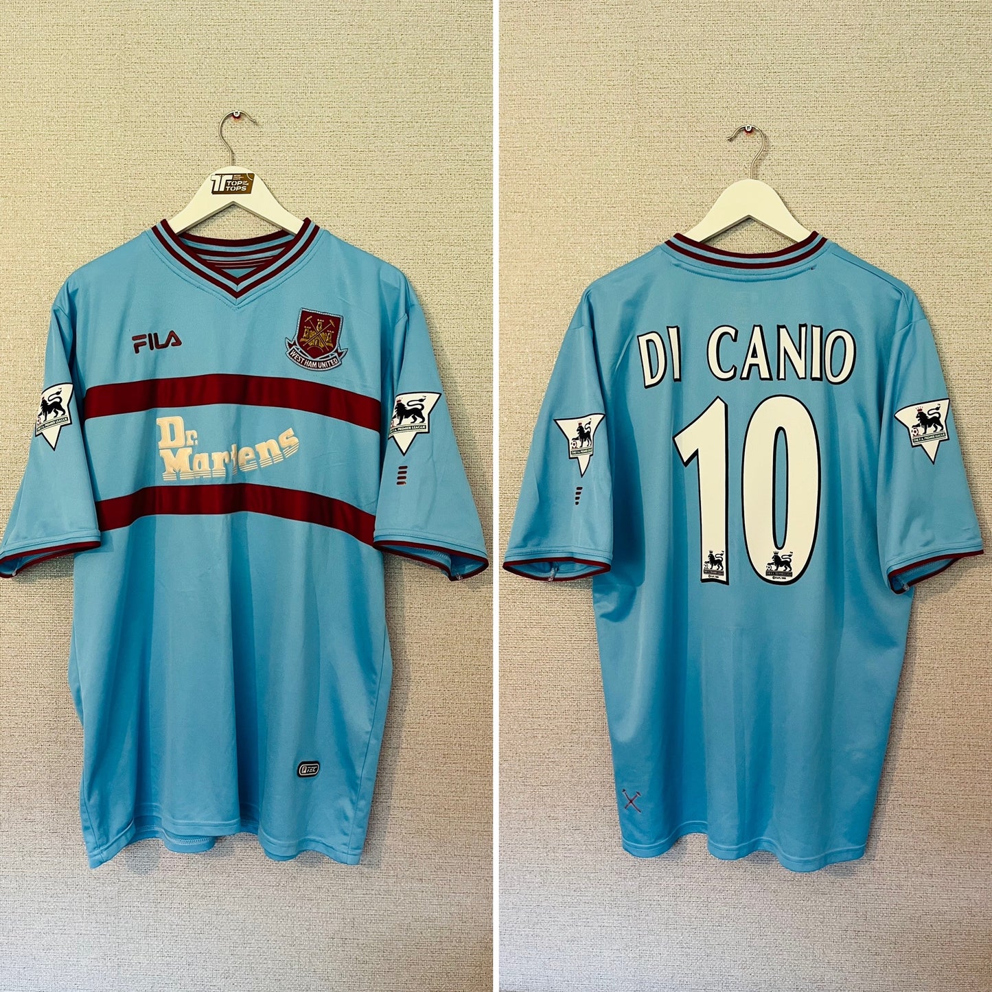 West Ham United away football shirt 2001/03 Di Canio XL