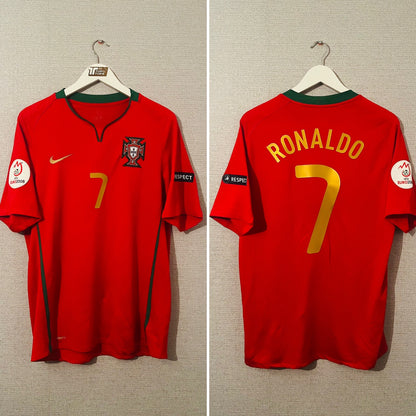 Portugal home football shirt Euro 2008 CR7 Medium