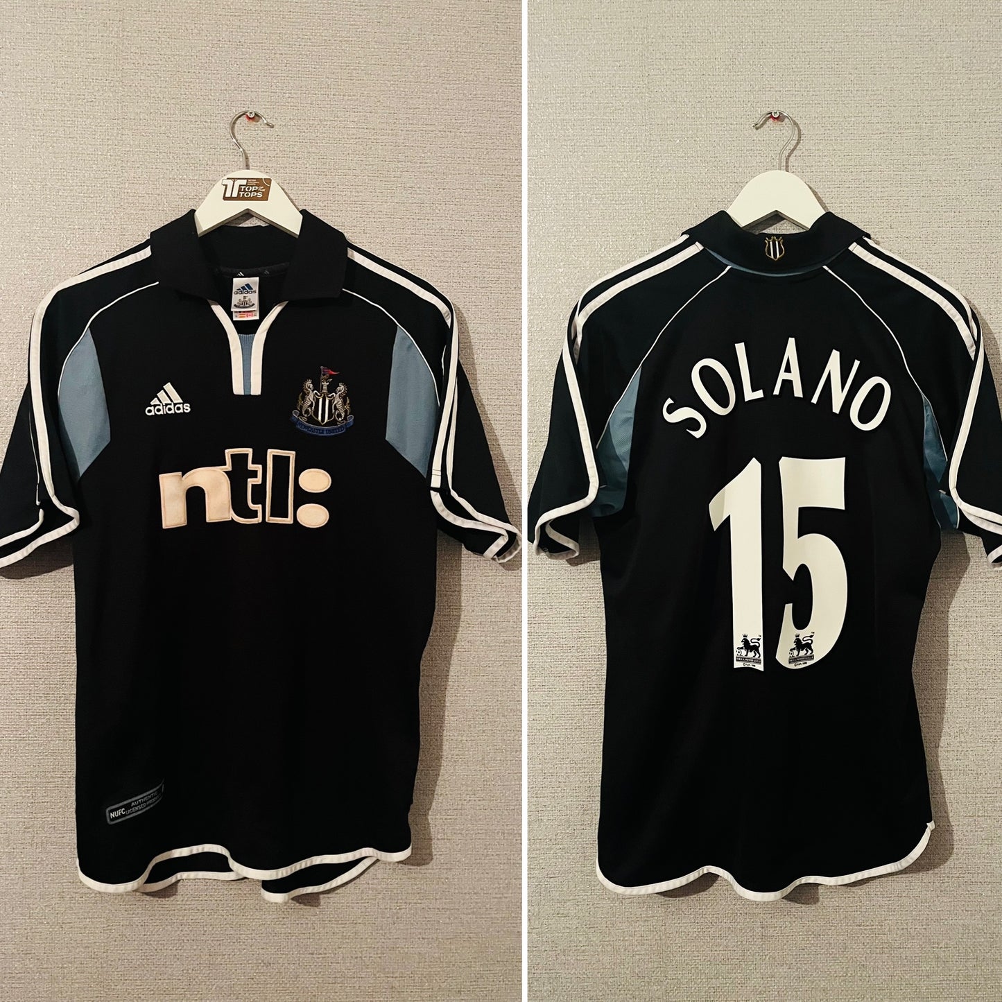 Newcastle United away football shirt 2000/01 Solano Medium