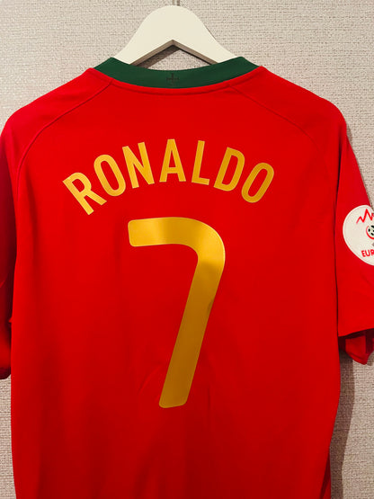 Portugal home football shirt Euro 2008 CR7 Medium