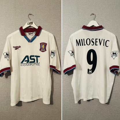 Aston Villa away football shirt 1997/98 Milosevic Large