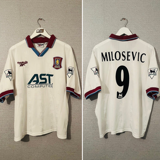 Aston Villa away football shirt 1997/98 Milosevic Large