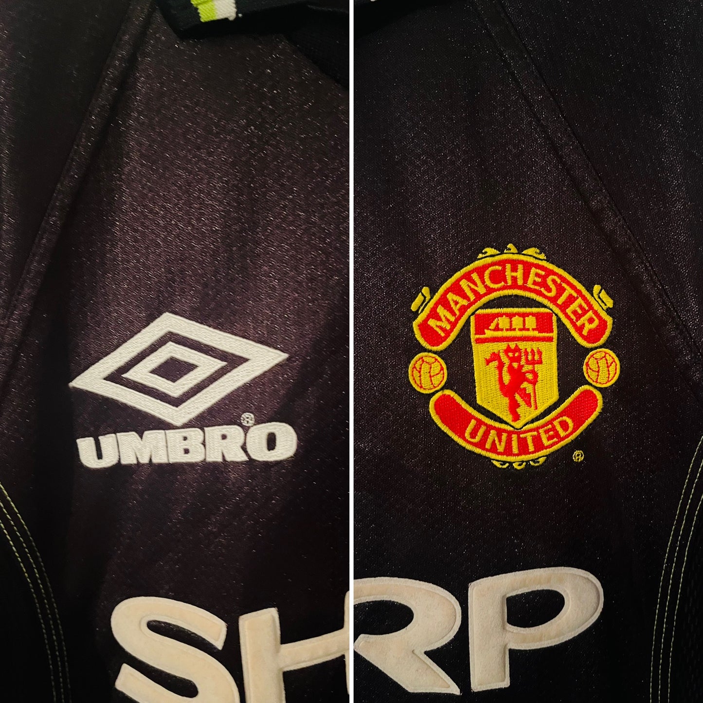 Manchester United third football shirt 1998/99 Beckham Medium