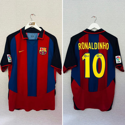 Barcelona home football shirt 2003/04 Ronaldinho Medium