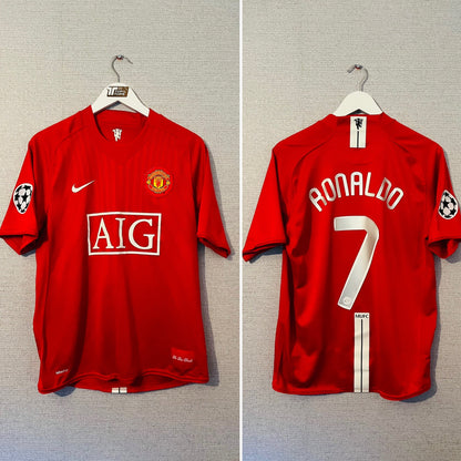Manchester United home football shirt 2007/08 CR7 Medium