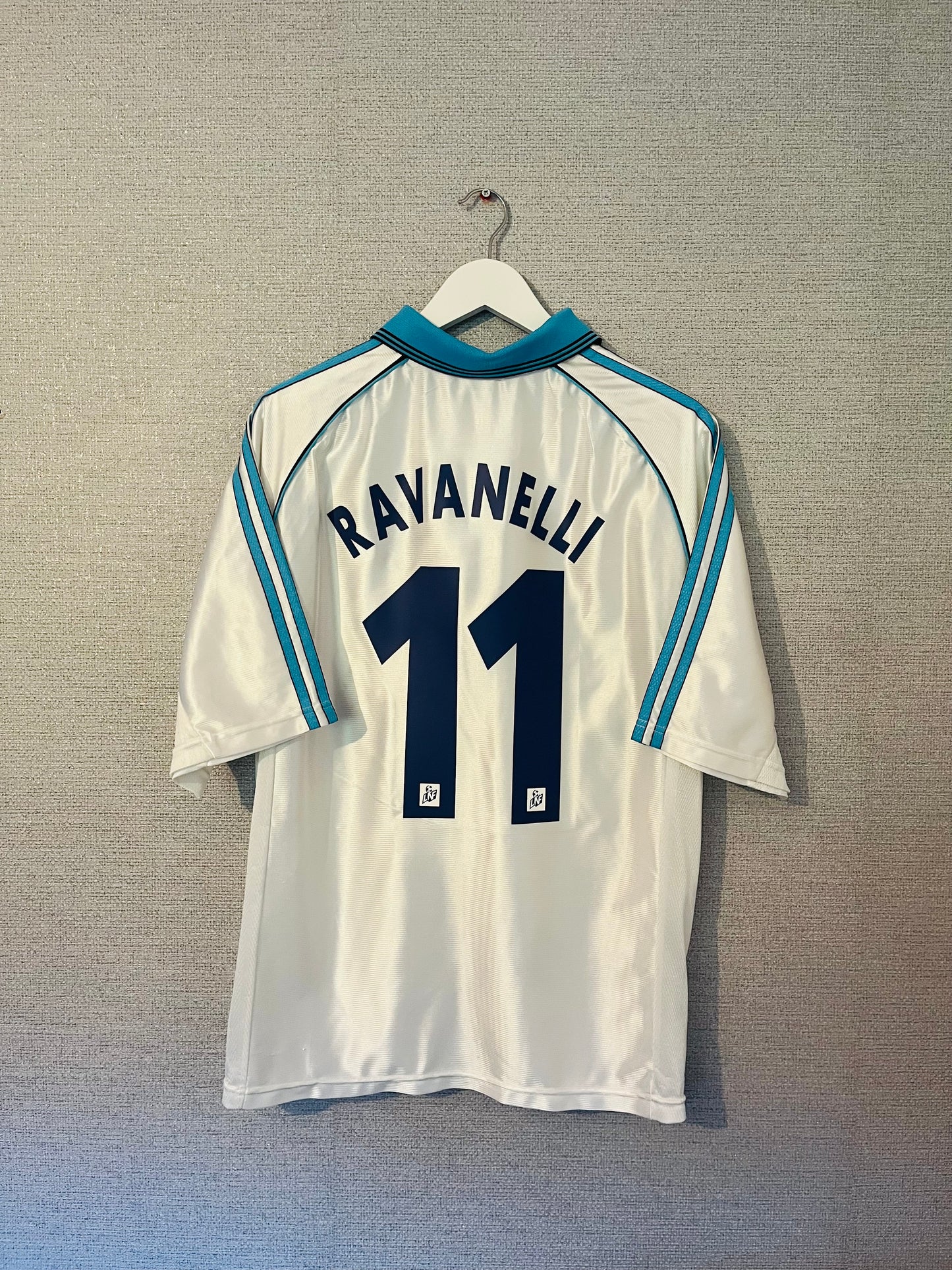Olympique Marseille home football shirt 1998/99 Ravanelli Large