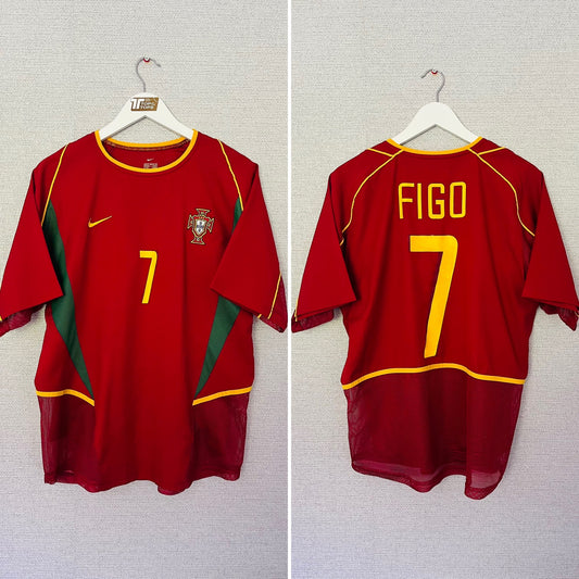 Portugal home football shirt 2002/04 Figo Medium