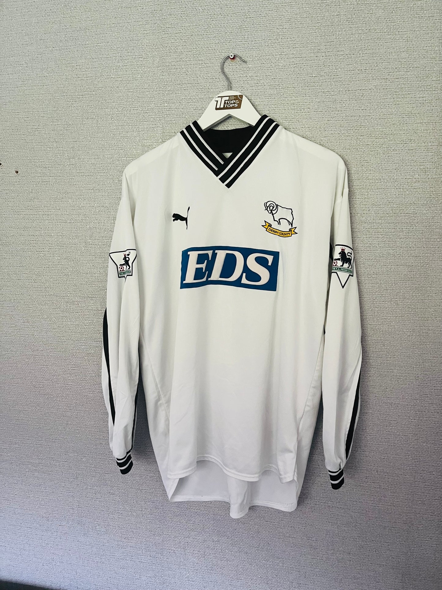 Derby County home football shirt 1999/2001 Sturridge Medium L/S