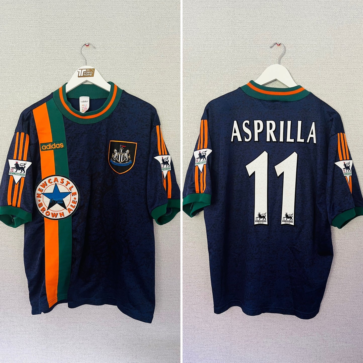 Newcastle United away football shirt 1997/98 Asprilla Large