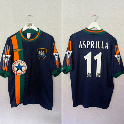 Newcastle United away football shirt 1997/98 Asprilla Large