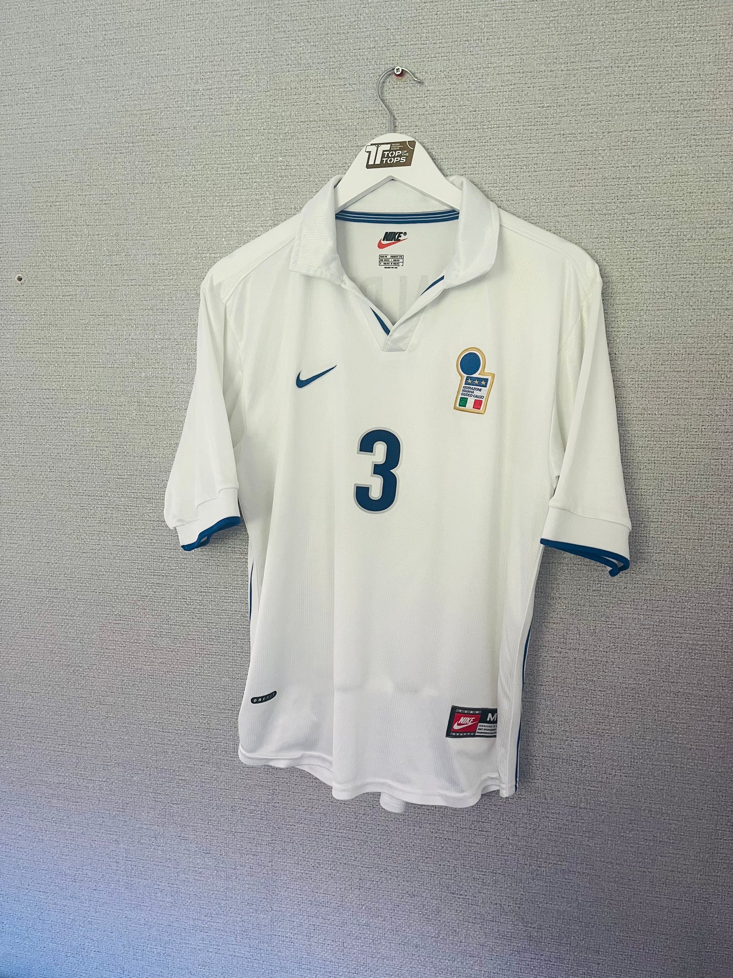 Italy away football shirt W/C 1998 Maldini Medium