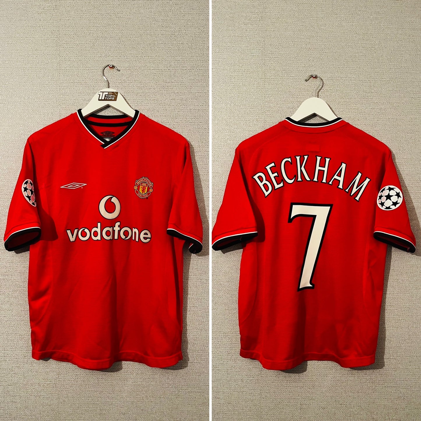 Manchester United home football shirt 2000/02 Beckham Small