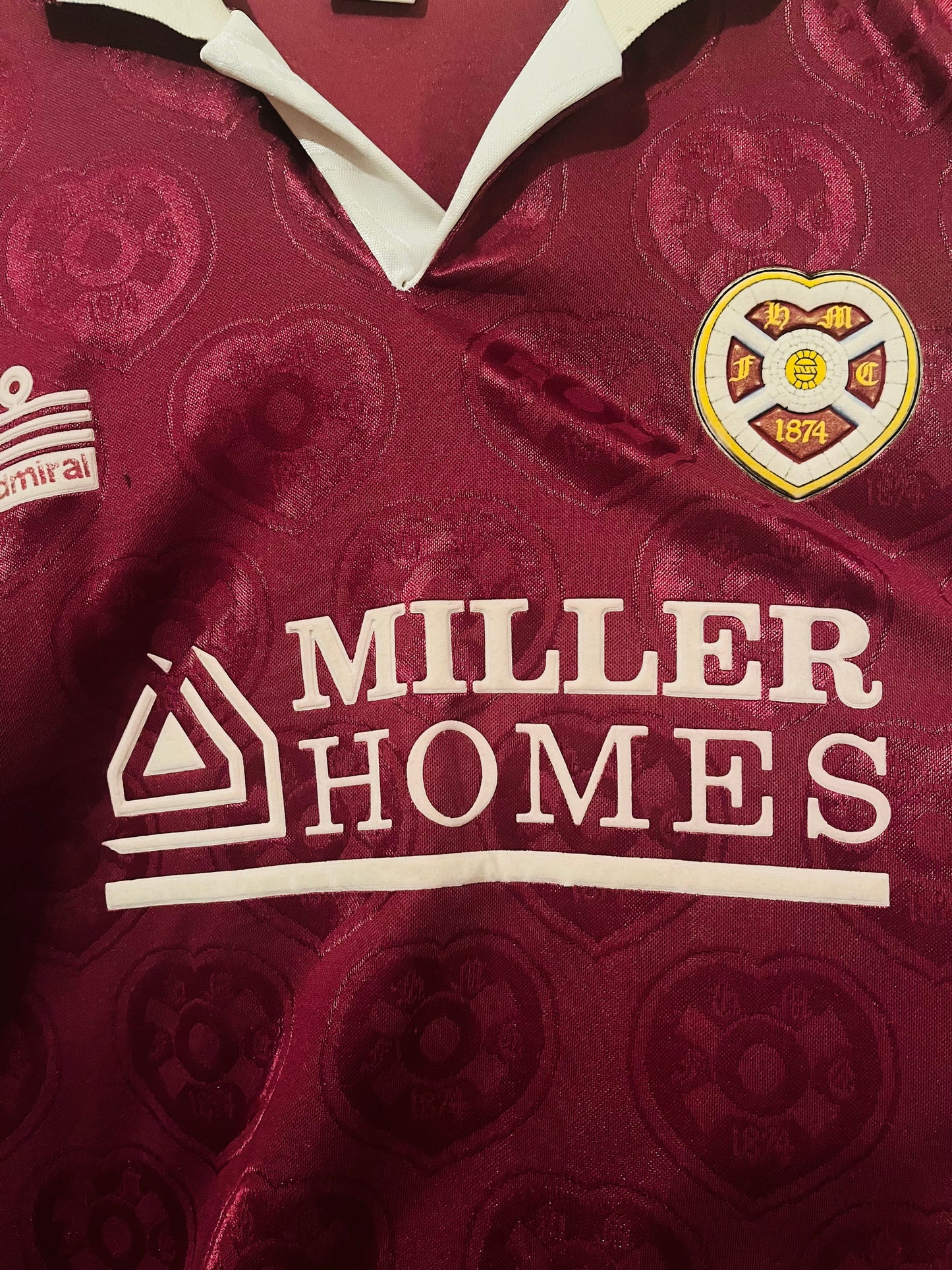 Heart of Midlothian Hearts home football shirt 1991/92 XL