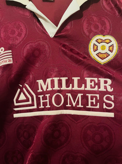 Heart of Midlothian Hearts home football shirt 1991/92 XL