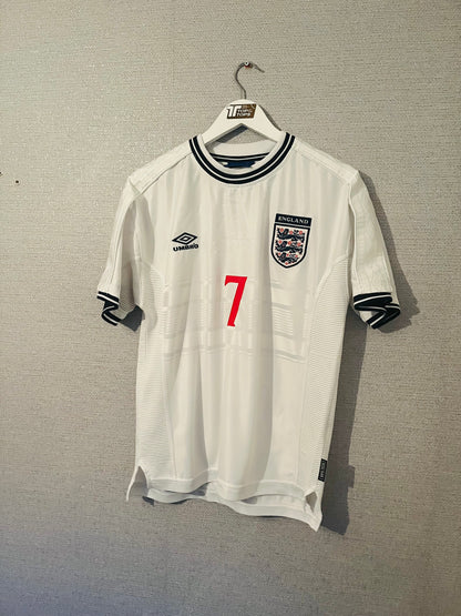 England home football shirt 1999/2000 Beckham Medium