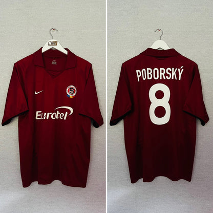 Sparta Prague home football shirt 2003/05 Poborsky Large