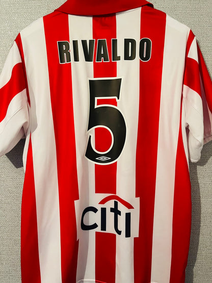 Olympiakos home football shirt 2004/05 Rivaldo Medium