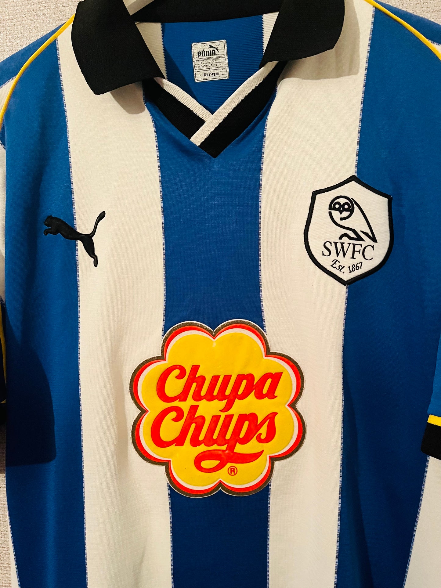 Sheffield Wednesday home football shirt 2000/01 Ekoku Large