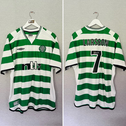 Glasgow Celtic home football shirt 2001/03 Larsson XL