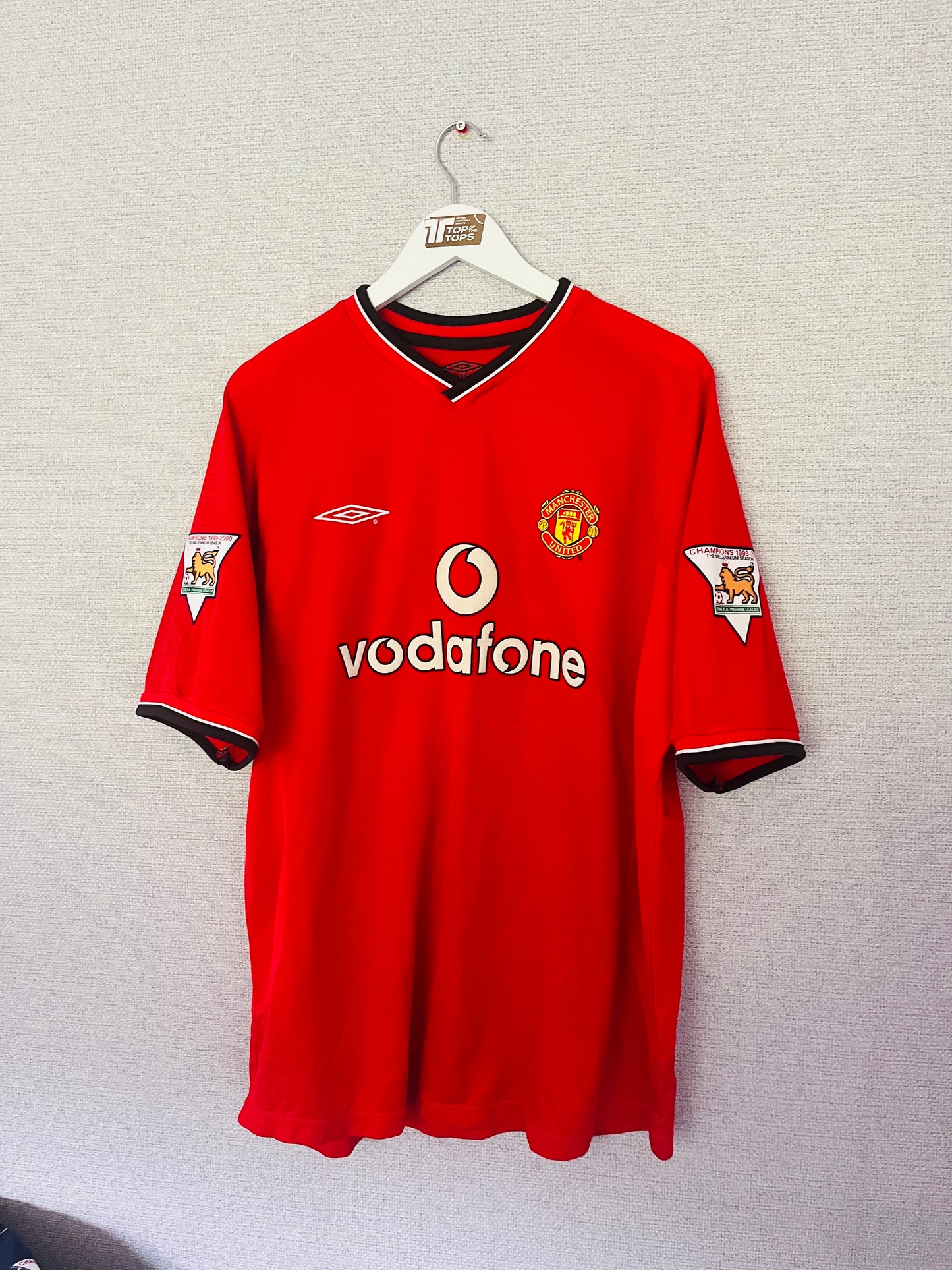 Manchester United home football shirt 2000/01 Beckham XL