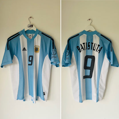 Argentina home football shirt      W/C 2002 Batistuta Medium
