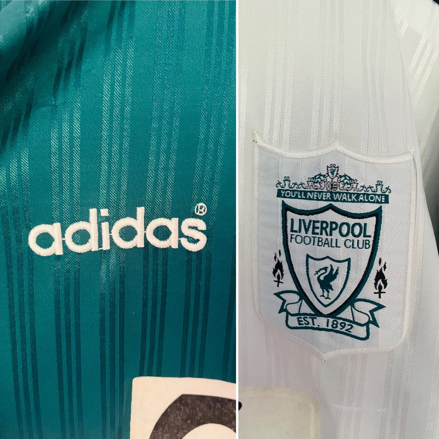 Liverpool away football shirt 1995/96 Fowler XL