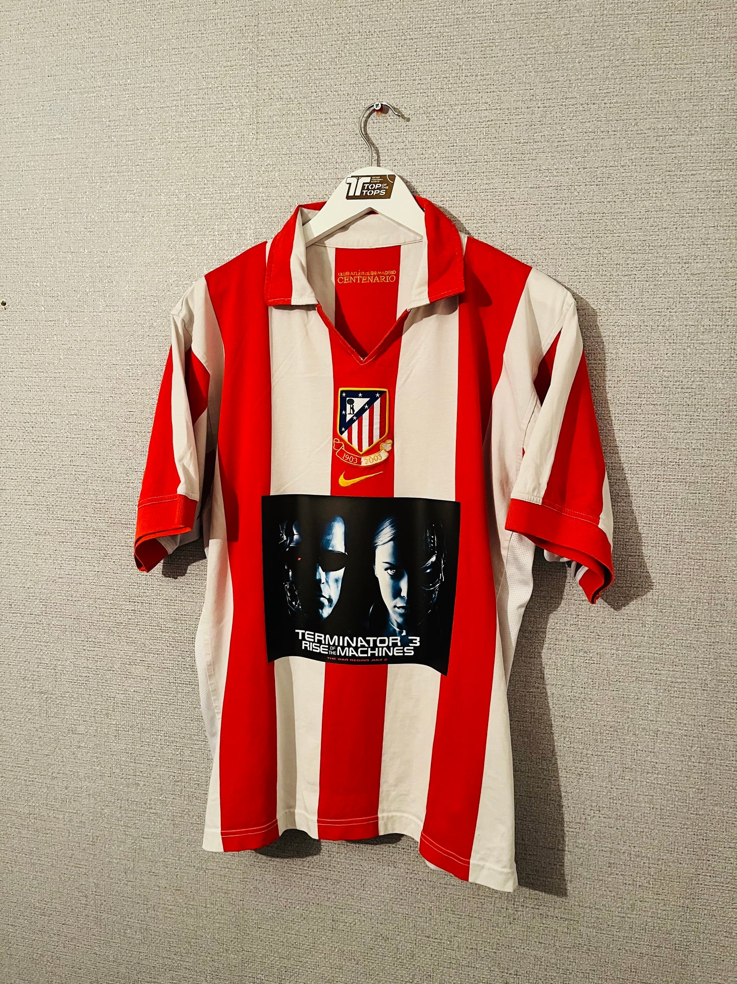 Atletico Madrid home centenary football shirt 2003/04 Torres Large