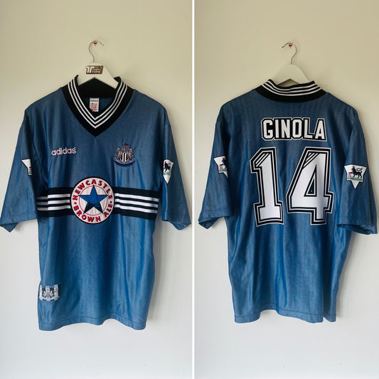 Newcastle United away football shirt 1996/97 Ginola Large