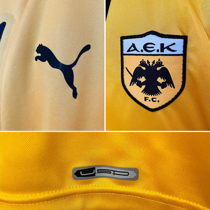 AEK Athens home football shirt 2007/08 Rivaldo Medium