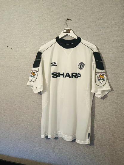Manchester United away football shirt 1999/2000 Stam XL