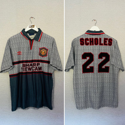 Manchester United away football shirt 1995/96 Scholes Large