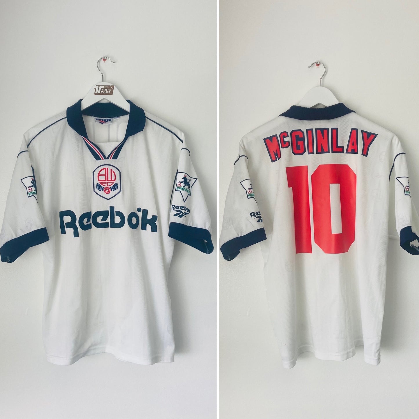 Bolton Wanderers home football shirt 1995/96 McGinlay Medium
