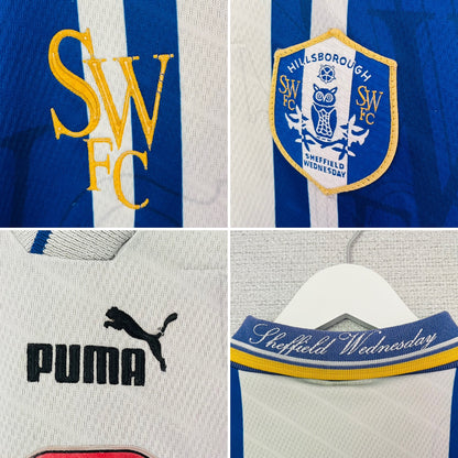 Sheffield Wednesday home football shirt 1995/97 Waddle Medium