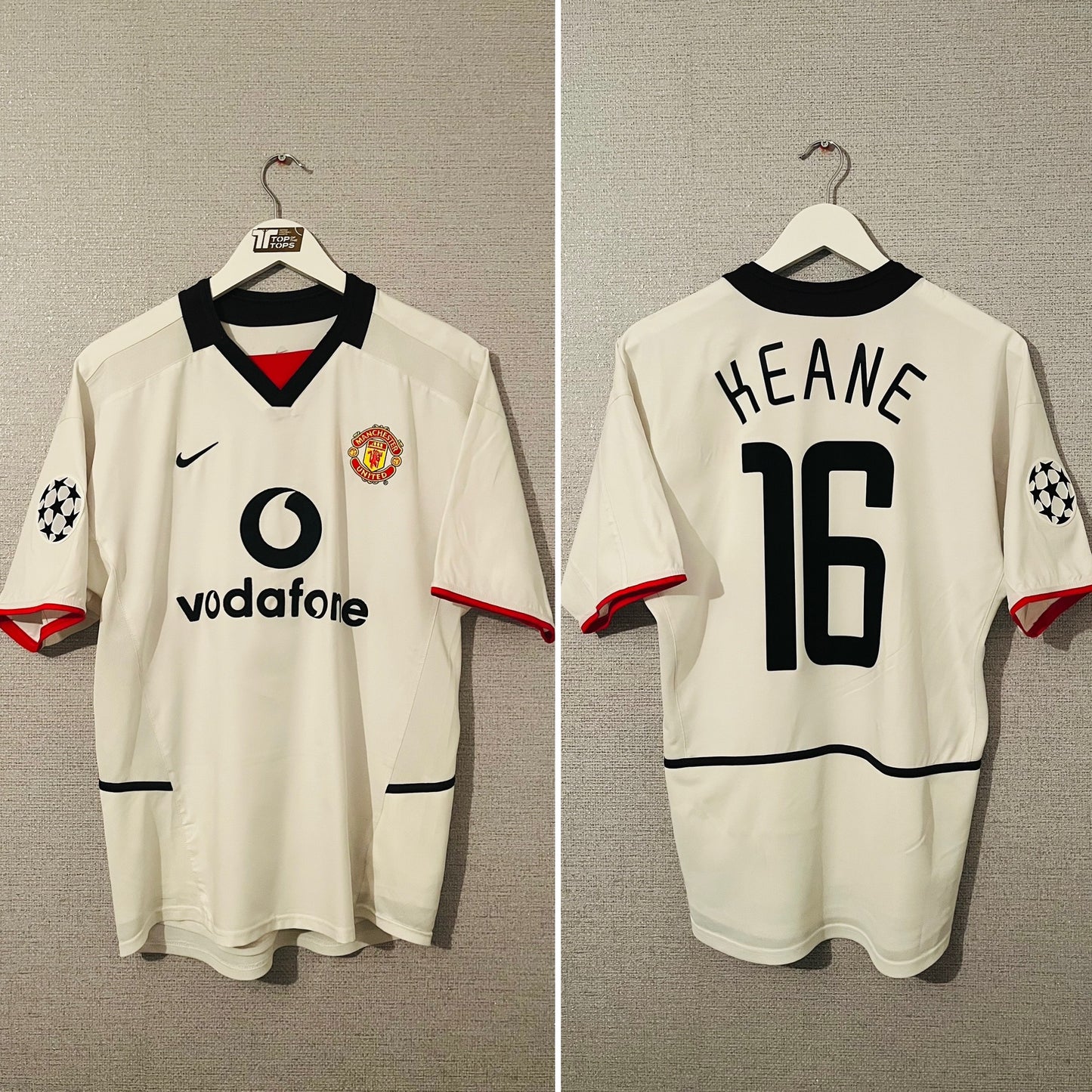 Manchester United away football shirt 2002/03 Keane Small