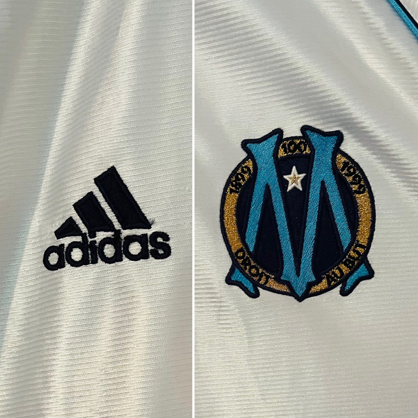 Olympique Marseille home football shirt 1998/99 Ravanelli Large