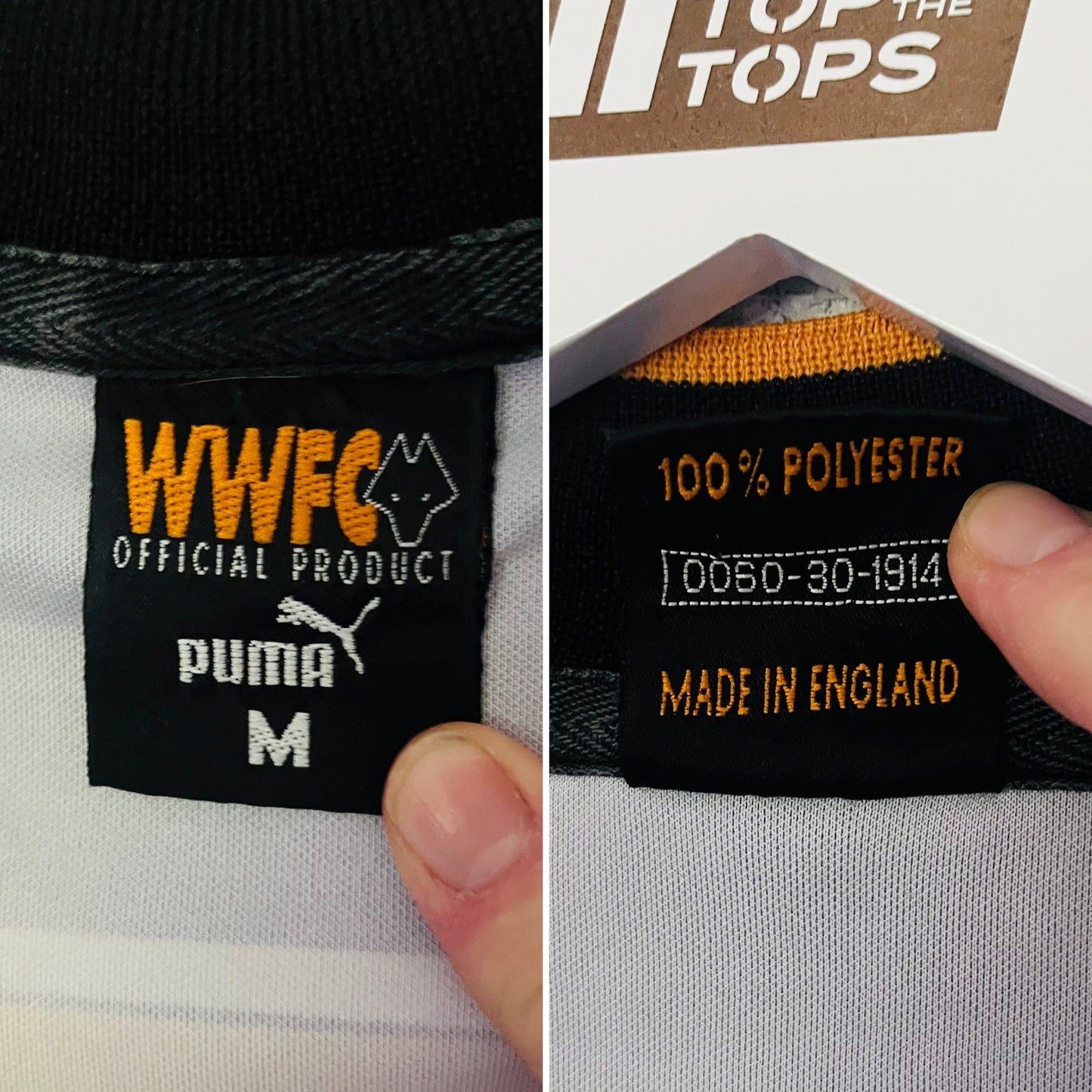 Wolverhampton Wanderers home football shirt 1996/98 Large