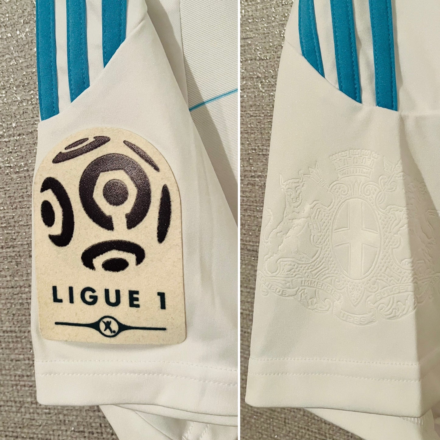 Olympique Marseille home cup final football shirt 2010/11 Taiwo Large