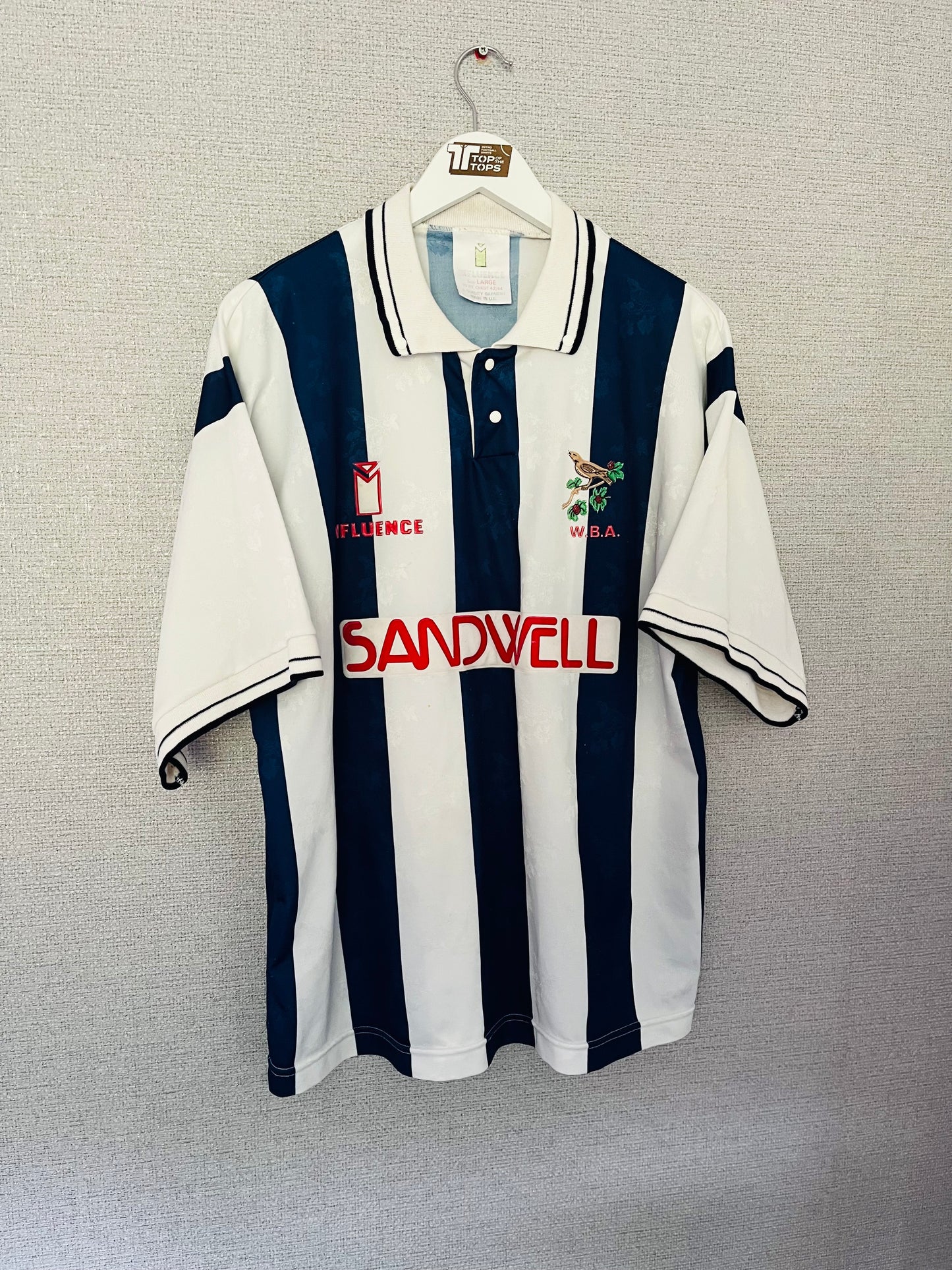 West Bromwich Albion home football shirt 1991/92 Large