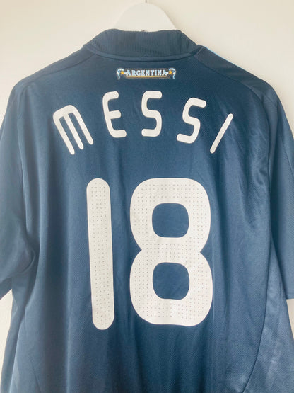 Argentina away football shirt 2007/09 Messi XL