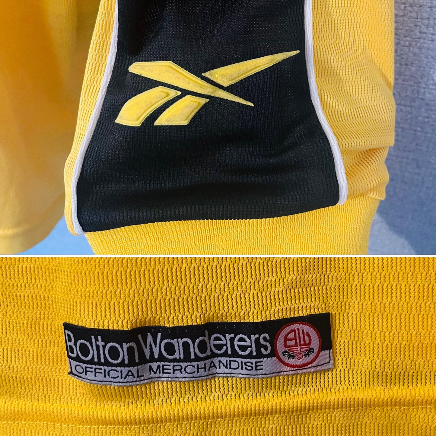 Bolton Wanderers away football shirt player spec 1998/2000 Fish XL