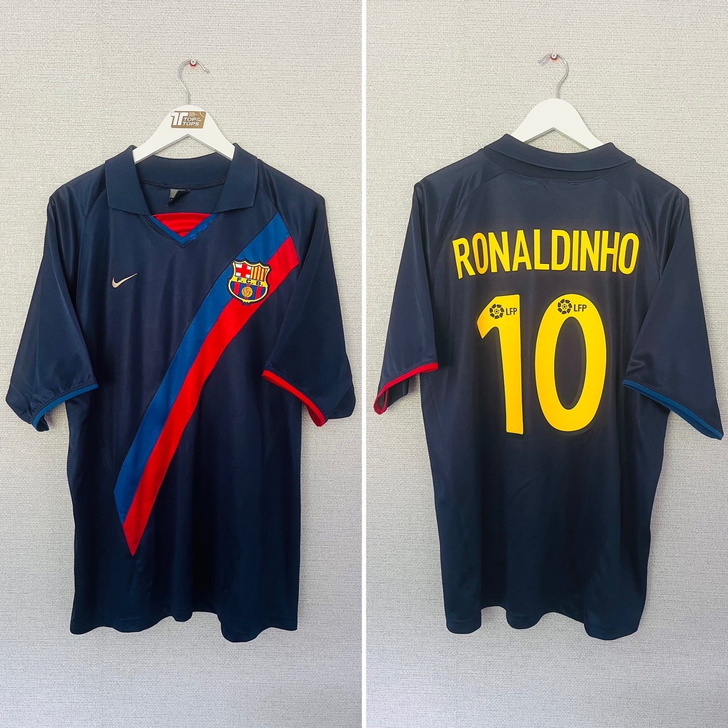 Barcelona away football shirt 2003/04 Ronaldinho XL