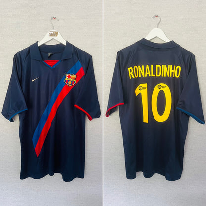 Barcelona away football shirt 2003/04 Ronaldinho XL